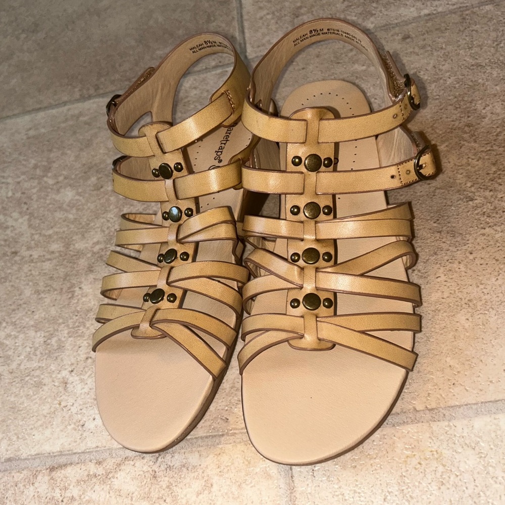 Baretraps Brown Strappy Wedge Velcro Sandal